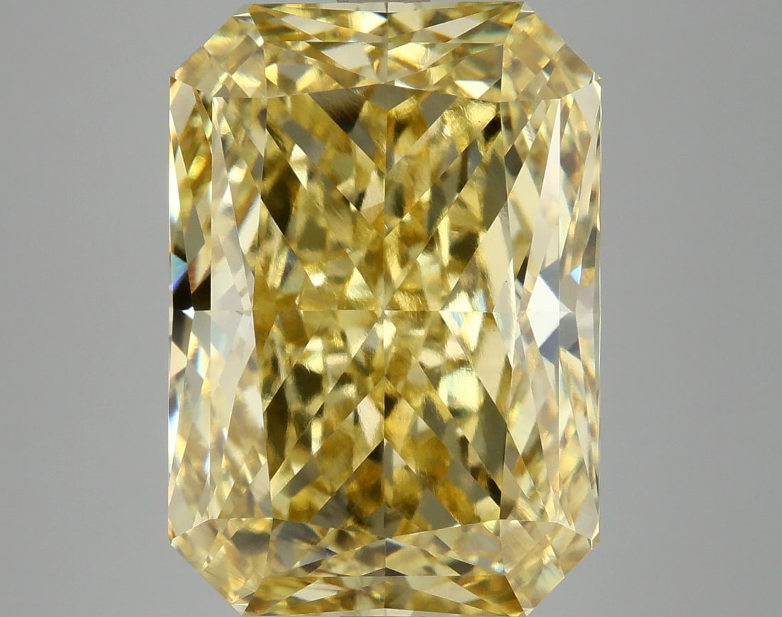 10.15 ct Radiant Cut Lab Grown Diamond: IGI Certified Radiant Cut Loose Diamond (LAB GROWN) - Weight: 10.15 ctw; Color: Fancy Vivid Yellow; Clarity: VS2 #3SS54865v16