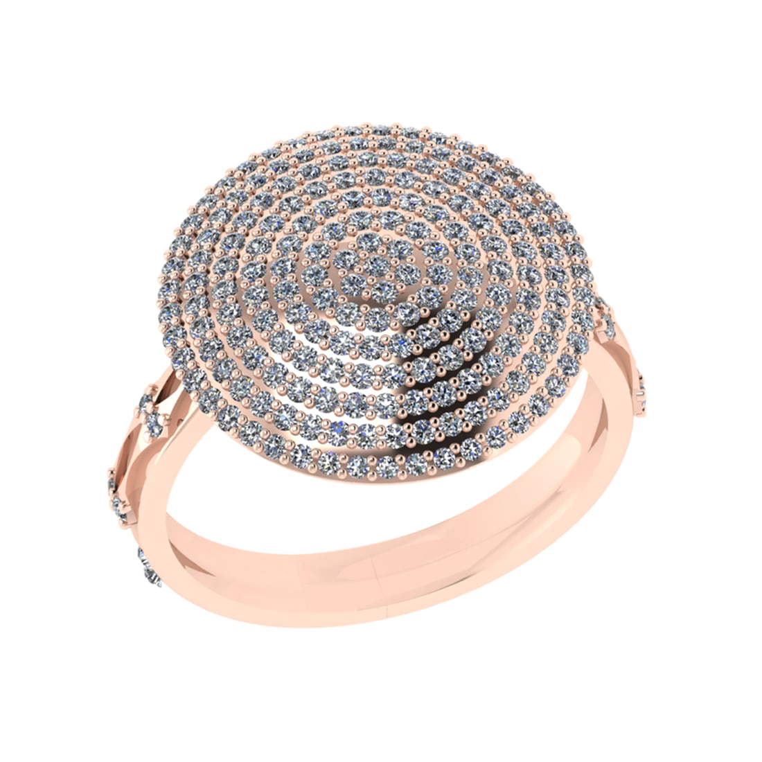 0.96 Ctw SI2/SI1 Diamond 14k Rose Gold Engagement Ring (ALL DIAMOND ARE LAB (1 of 2)