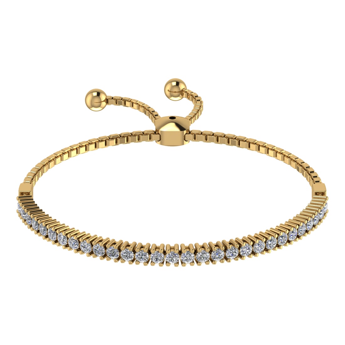 0.33 Ctw SI2/SI1 Diamond Prong Set 14k Yellow Gold Tennis Slide Bracelet: Total Daimond Weight :-0.33 Ctw Color : G-H Clarity : SI2/SI1 Setting : Prong Metal Weight : Approx 5.60 gram 14k Yellow Gold Tennis Slide Bracelet (ALL DIAMOND ARE LAB GROWN ) MJ3413SB #3SS96416v15