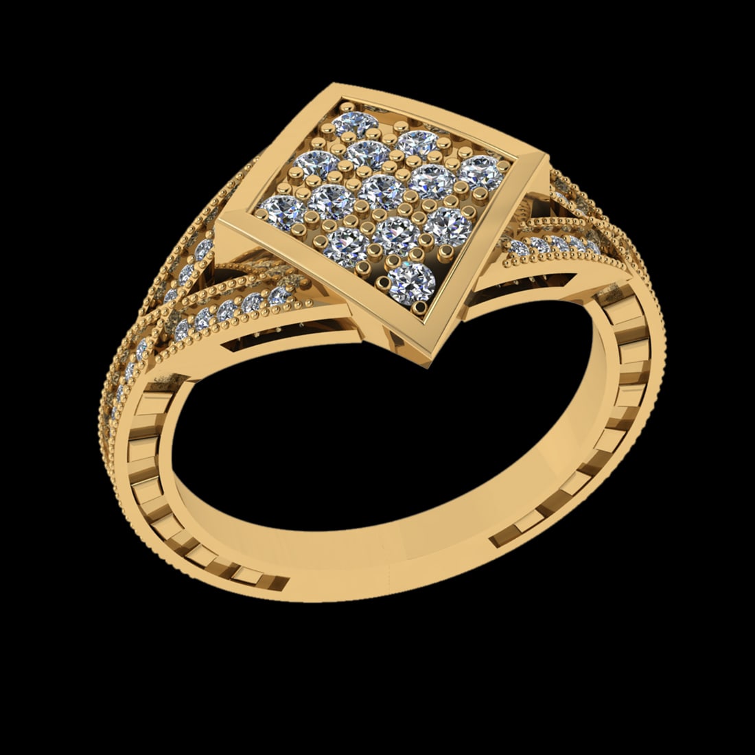 0.56 Ctw VS/SI1 Diamond Prong Set 18K Yellow Gold Cluster Engagement Ring: Total Diamond Weight : 0.56 Ctw (Round cut) Center Diamond Color :- G-H Center Clarity : VS/SI1 Stone Setting : Prong Metal Weight : Approx 5.90 Gram 18K Yellow Gold Cluster Cluster Engagement Ring Cu