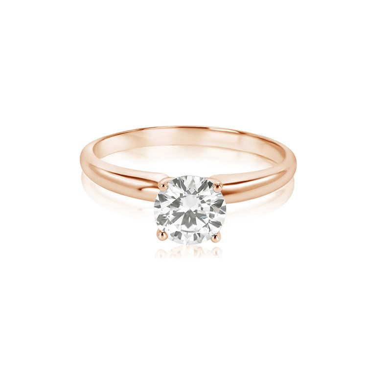 1.22 ctw 14k Rose GOLD /Rose Gold Solitaire Solitaire Ring (LAB GROWN DIAMO