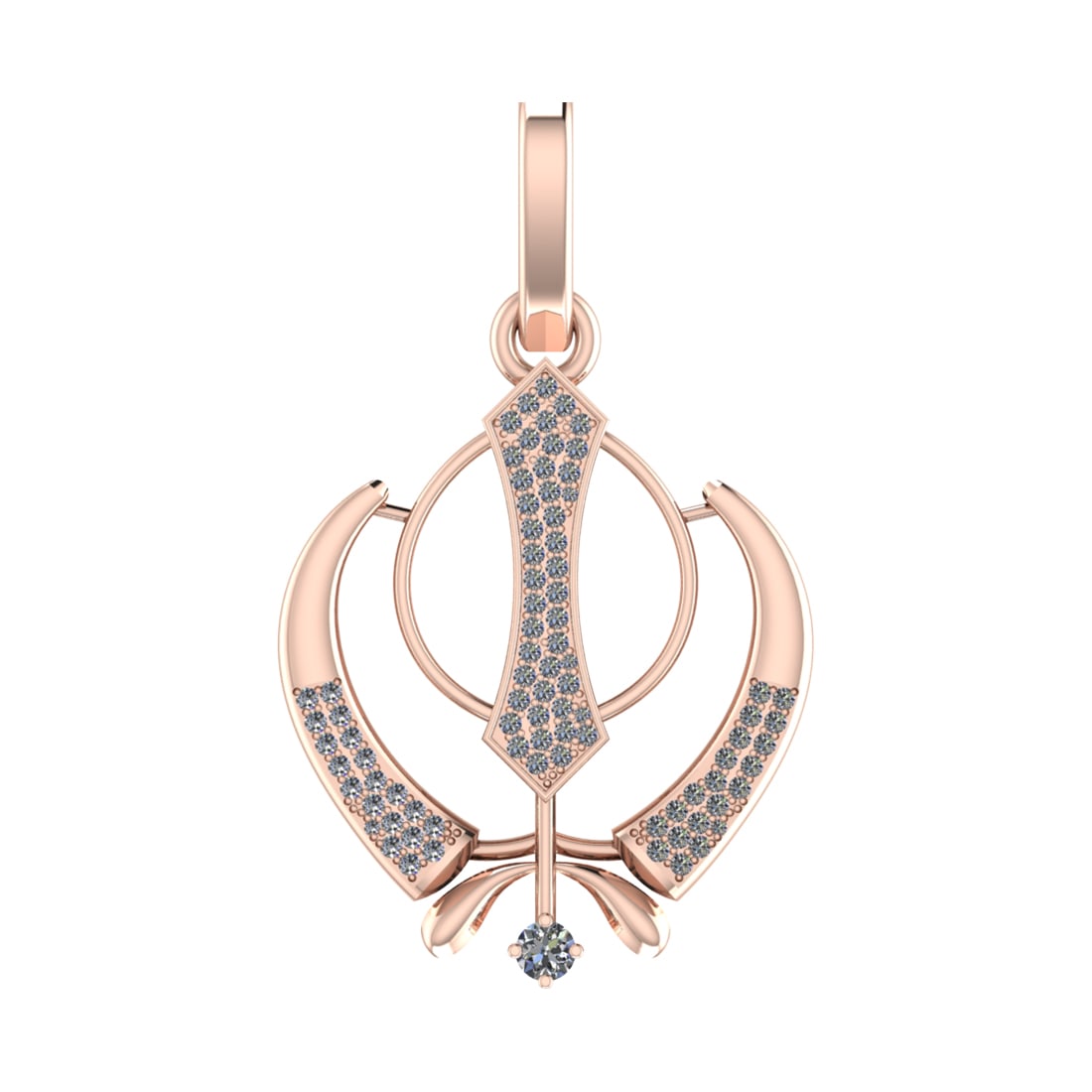 1.47 Ctw SI2/SI1 Diamond Prong Set 14k Rose Gold Pendant (ALL DIAMOND ARE L