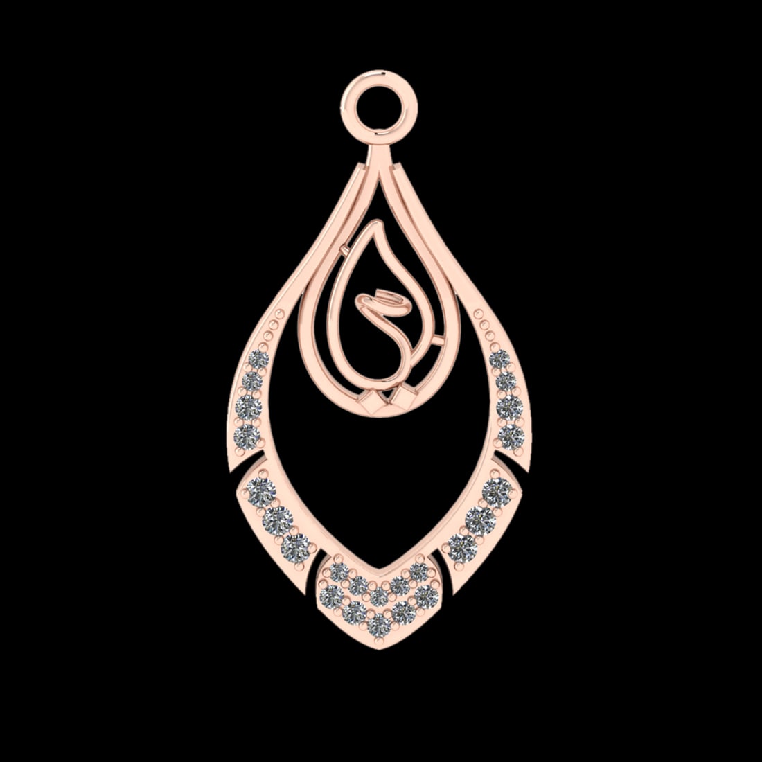 0.21 Ctw VS/SI1 Diamond 10k Rose Gold Pendant (ALL DIAMOND ARE LAB GROWN)