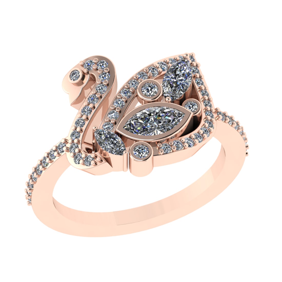 0.73 Ctw VS/SI1 Diamond 14k Rose Gold Engagement Ring (ALL DIAMOND ARE LAB: Center Daimond Weight :-0.45 Ctw ( Marquise Cut) Color : G-H Clarity : VS/SI1 Side Diamond Weight Of Ctw 0.28 Ctw Color : G-H Clarity : VS/SI1 Daimond Setting : Prong Metal Weight : Approx 4.43 gram 1