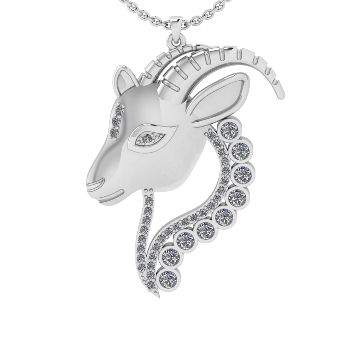 0.48 Ctw SI2/SI1 Diamond 14k white Gold Pendant (ALL DIAMOND ARE LAB GROWN)