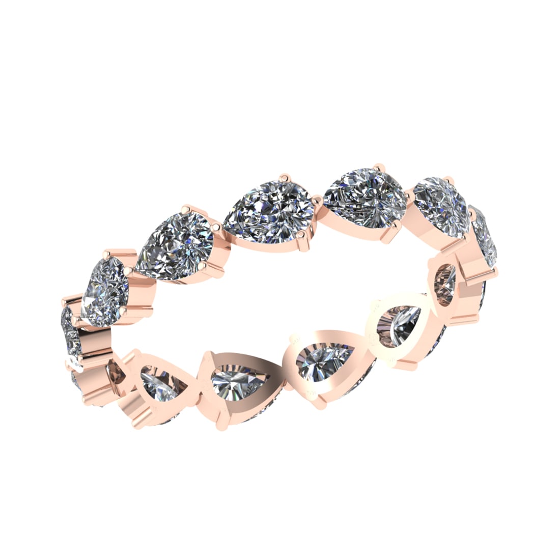 3.25 Ctw SI2/SI1 Diamond Prong Set 14k Rose Gold Eternity Band Ring (1 of 2)