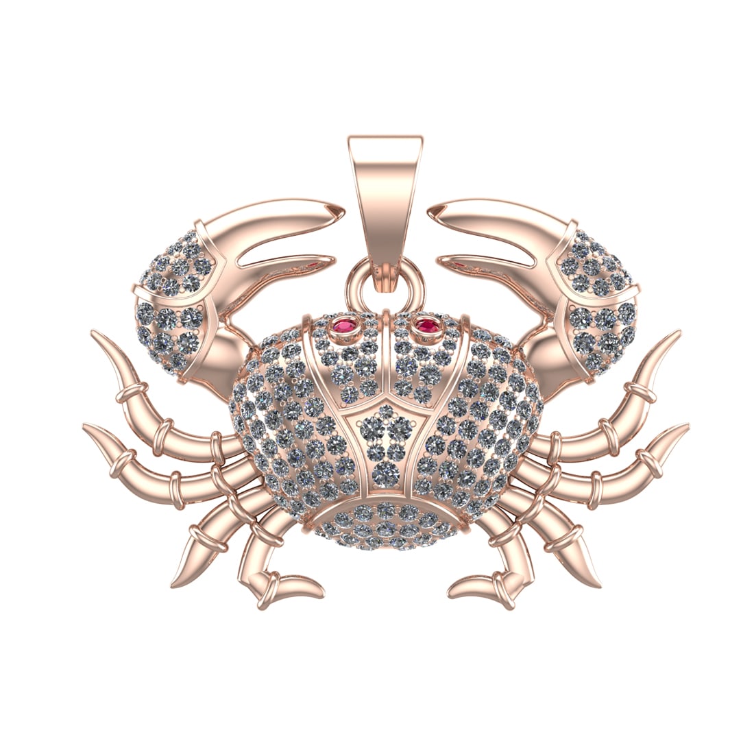 4.10 Ctw SI2/SI1 Diamond Prong Set 14k Rose Gold Pandant (ALL DIAMOND ARE L: Eye Daimond Weight :- 0.02 ctw Eye stone color :- Prong setting :- Prong Total Daimond Weight :-4.08 Ctw Color : G-H Clarity : SI2/SI1 Setting : Prong Metal Weight : Approx 24.62 gram 14k Rose Gold Pa