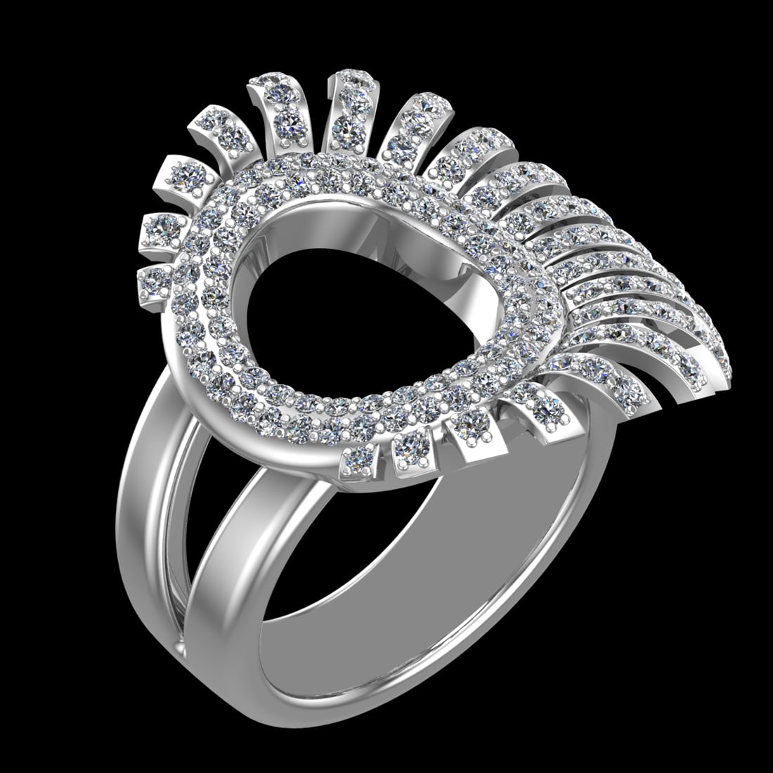 1.74 Ctw VS/SI1 Diamond 10k white Gold Engagement Ring (ALL DIAMOND ARE LAB (1 of 2)