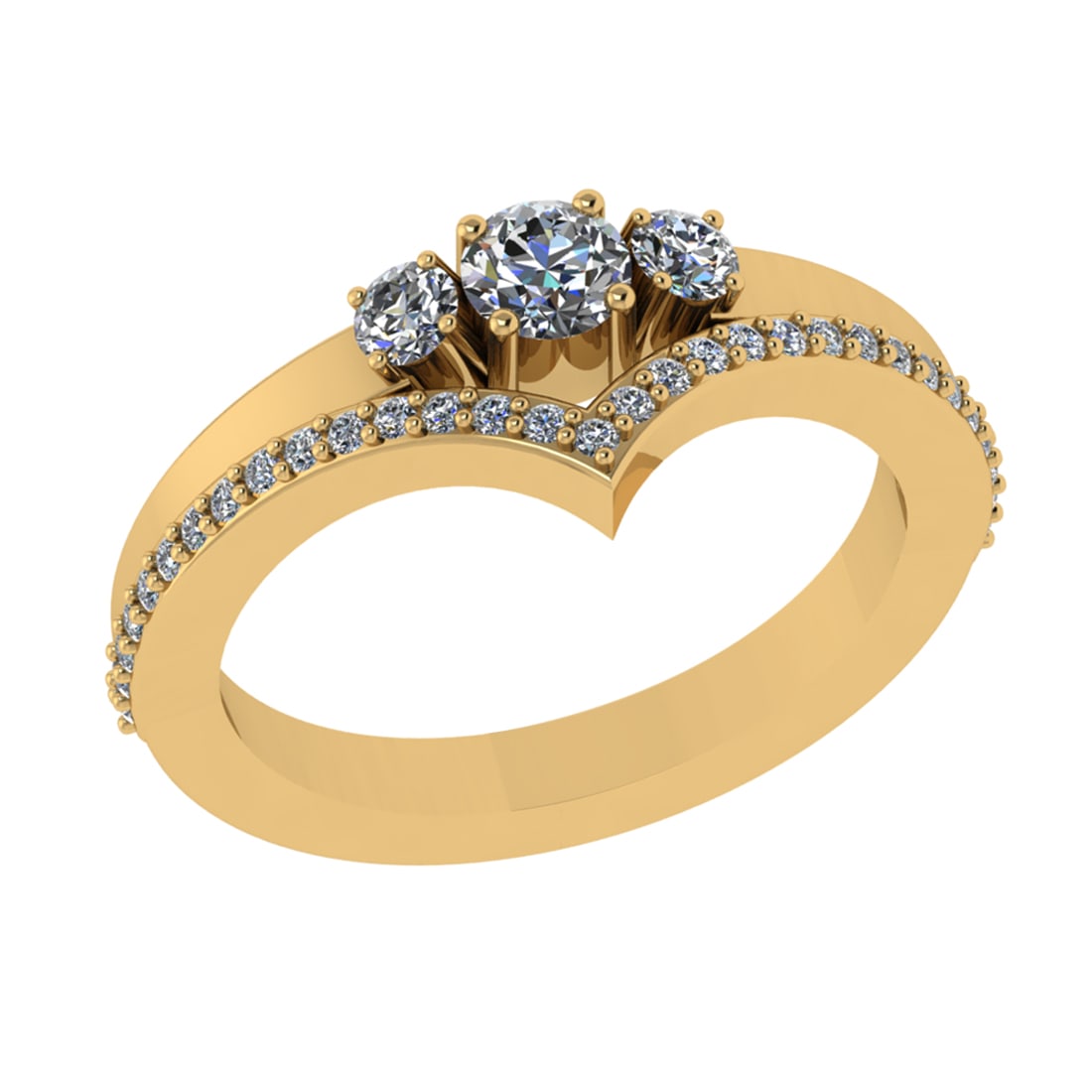 0.60 Ctw VS/SI1 Diamond 14k Yellow Gold Engagement Ring (ALL DIAMOND ARE LA: Center Daimond Weight :-0.25 Ctw ( Round Cut) Color : G-H Clarity : VS/SI1 Side Diamond Weight Of Ctw 0.35 Ctw Color : G-H Clarity : VS/SI1 Daimond Setting : Prong Metal Weight : Approx 4.91 gram 14k 