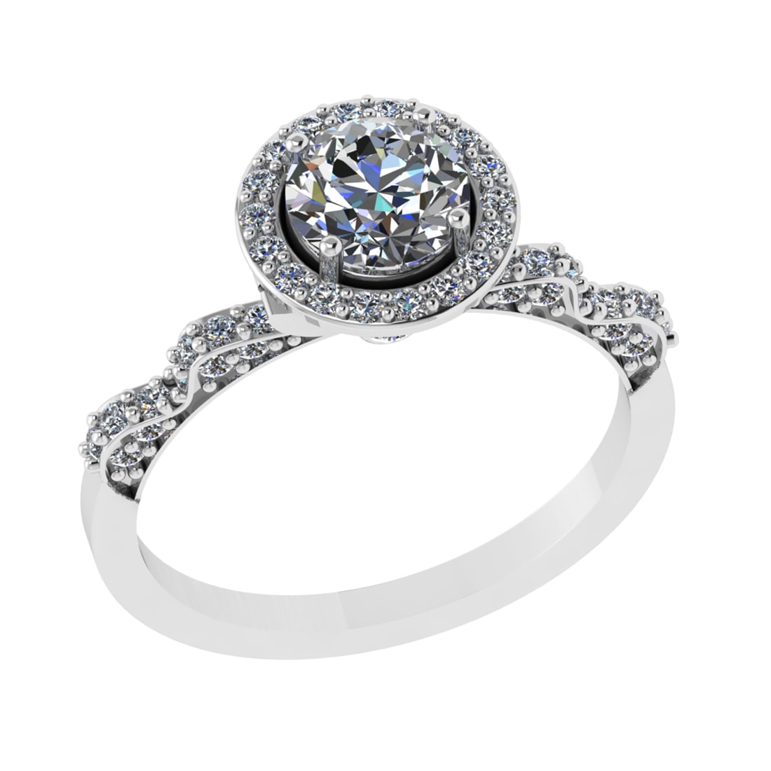 1.38 Ctw VS/SI1 Diamond Prong Set 18k White Gold Engagement Ring: Center Diamond Weight :-0.95 Ctw ( Round cut) Color :- G-H Clarity : VS/SI1 Center Stone Setting : Prong Side Diamond Weight Of Ctw 0.43 Ctw Color : G-H Clarity : VS/SI1 Stone Setting : Prong Metal We
