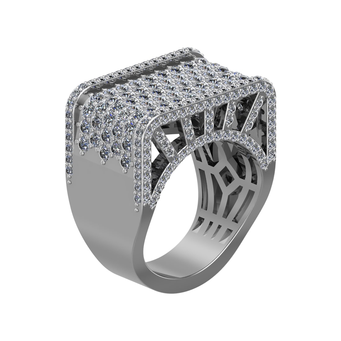 4.42 Ctw VS/SI1 Diamond 14k white Gold Engagement Ring (ALL DIAMOND ARE LAB (1 of 2)