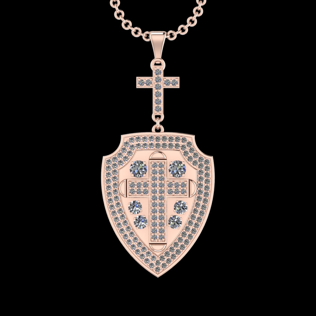 3.51 Ctw VS/SI1 Diamond 14 K Rose Gold Necklace(ALL DIAMOND ARE LAB GROWN ): Total Diamond Weight : 3.51 Ctw (Round cut) Center Diamond Color :- G-H Center Clarity : VS/SI1 Stone Setting : Prong Metal Weight : Approx 14.10 Gram 14 K Rose Gold Necklace(ALL DIAMOND ARE LAB