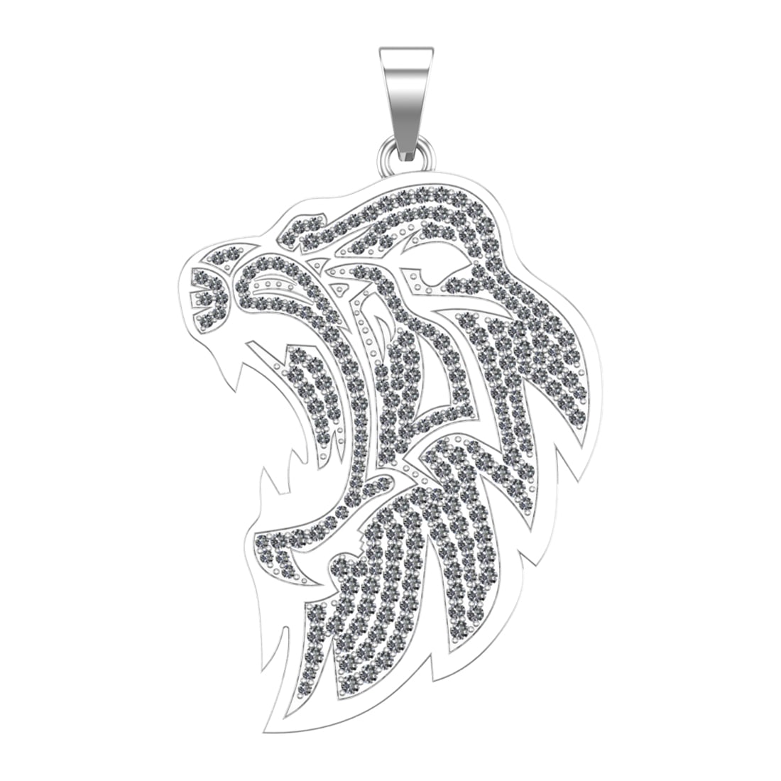3.86 Ctw VS/SI1 Diamond 14k white Gold Creature them Pendant(ALL DIAMOND AR: Total Daimond Weight :-3.86 Ctw Color : G-H Clarity : VS/SI1 Setting : Prong Metal Weight : Approx 26.06 gram 14k White Gold Creature them Pendant(ALL DIAMOND ARE LAB GROWN ) #3SS65307v15