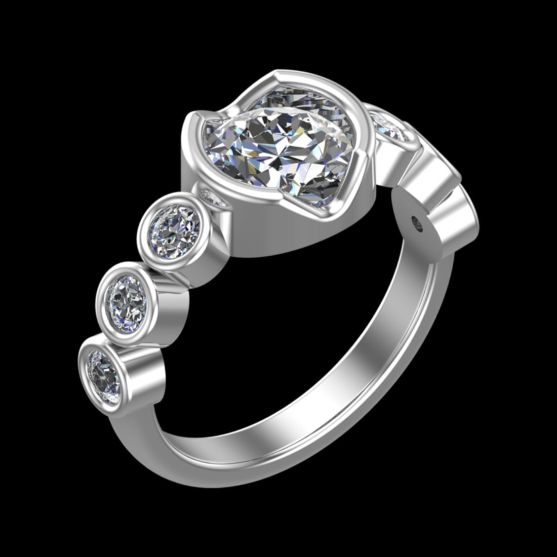 2.66 Ctw VS/SI1 Diamond 10k white Gold Engagement Ring (ALL DIAMOND ARE LAB: Center Daimond Weight :-2.00 Ctw ( Round Cut) Color : J-K Clarity : VS/SI1 Side Diamond Weight Of Ctw 0.66 Ctw Color : J-K Clarity : VS/SI1 Daimond Setting : Prong Metal Weight : Approx 6.36 gram 10k 