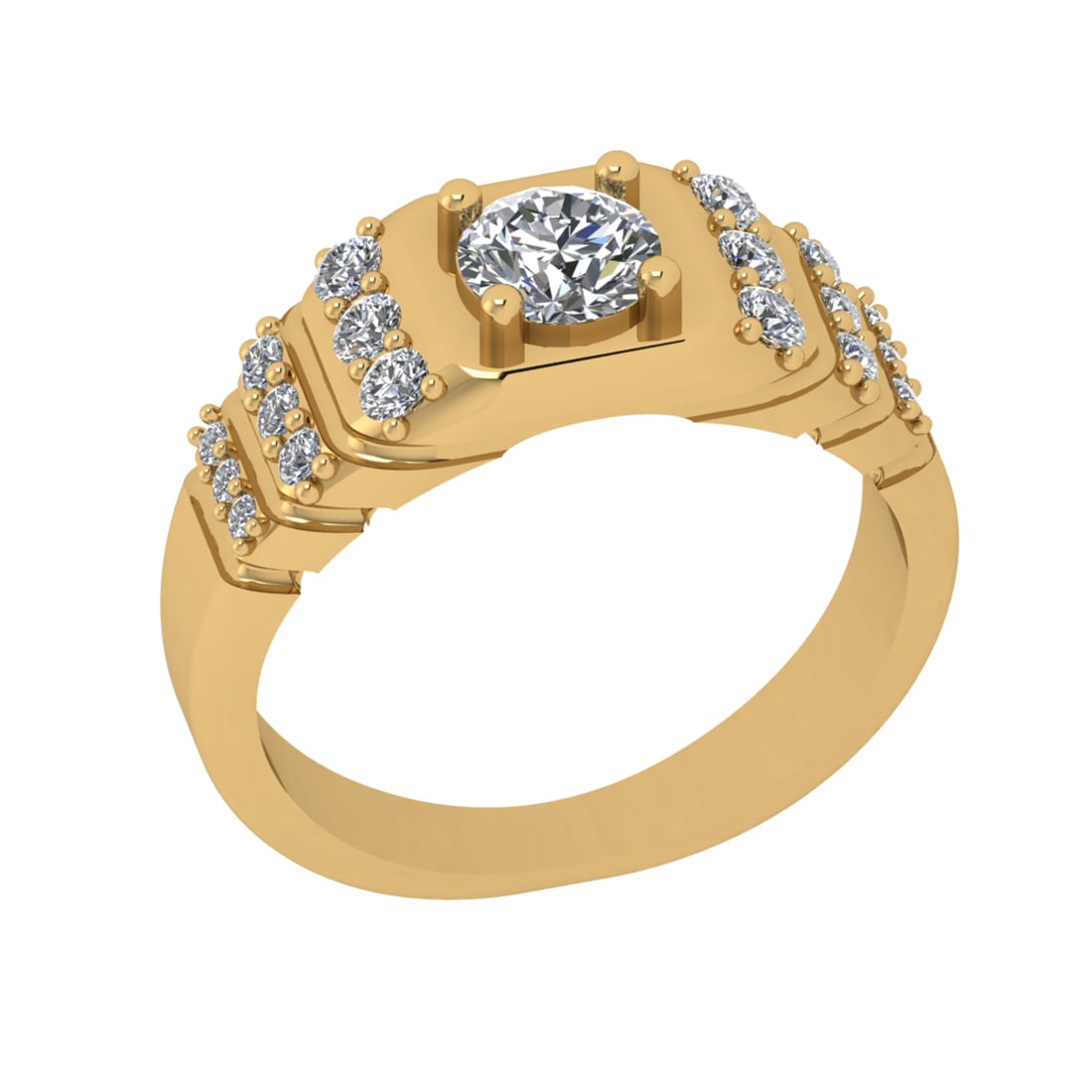 0.84 Ctw VS/SI1 Diamond 10K Yellow Gold Engagement Ring (ALL DIAMOND ARE LA: Center Diamond Weight : 0.50 Ctw (Round Cut) Color : J-K Clarity : VS/SI1 Setting : Prong Side Weight Of Ctw 0.34 Ctw Color : J-K Clarity : VS/SI1 Stone Setting : Prong Metal Weight : Approx 3.90 gram