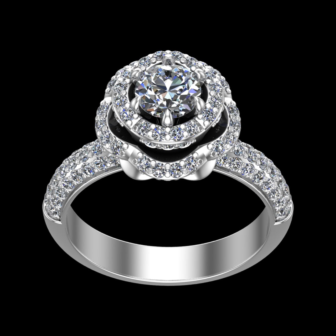 2.22 Ctw VS/SI1 Diamond Prong Set 10K white Gold Engagement Ring: Center Daimond Weight :-0.84 Ctw ( Round Cut) Color : J-K Clarity : VS/SI1 Side Diamond Weight Of Ctw 1.38 Ctw Color : J-K Clarity : VS/SI1 Daimond Setting : Prong Metal Weight : Approx 12.20 gram 10K