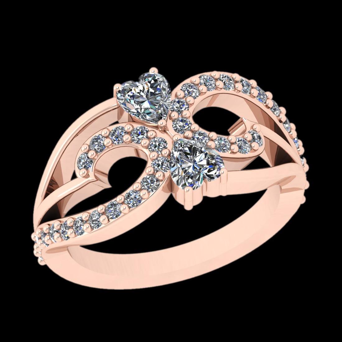 1.01 Ctw VS/SI1 Diamond Prong Set 10k Rose Gold Engagement Ring: Center Daimond Weight :-0.50 Ctw ( Heart Cut) Color : J-K Clarity : VS/SI1 Side Diamond Weight Of Ctw 0.51 Ctw Color : J-K Clarity : VS/SI1 Daimond Setting : Prong Metal Weight : Approx 4.68 gram 10k 