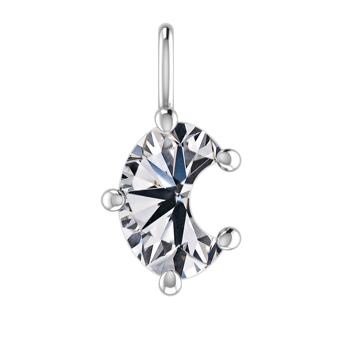 0.66 ctw VS Diamond Style Prong Set 14k White Gold Alphabet-C Pendant (ALL: Total Daimond Weight :-0.66 Ctw Color : White Clarity : VS Setting : Prong Metal Weight : Approx 2.40 gram 14k White Gold Alphabet-C Pendant (ALL LAB GROWN Diamond ) #3SS96046v15