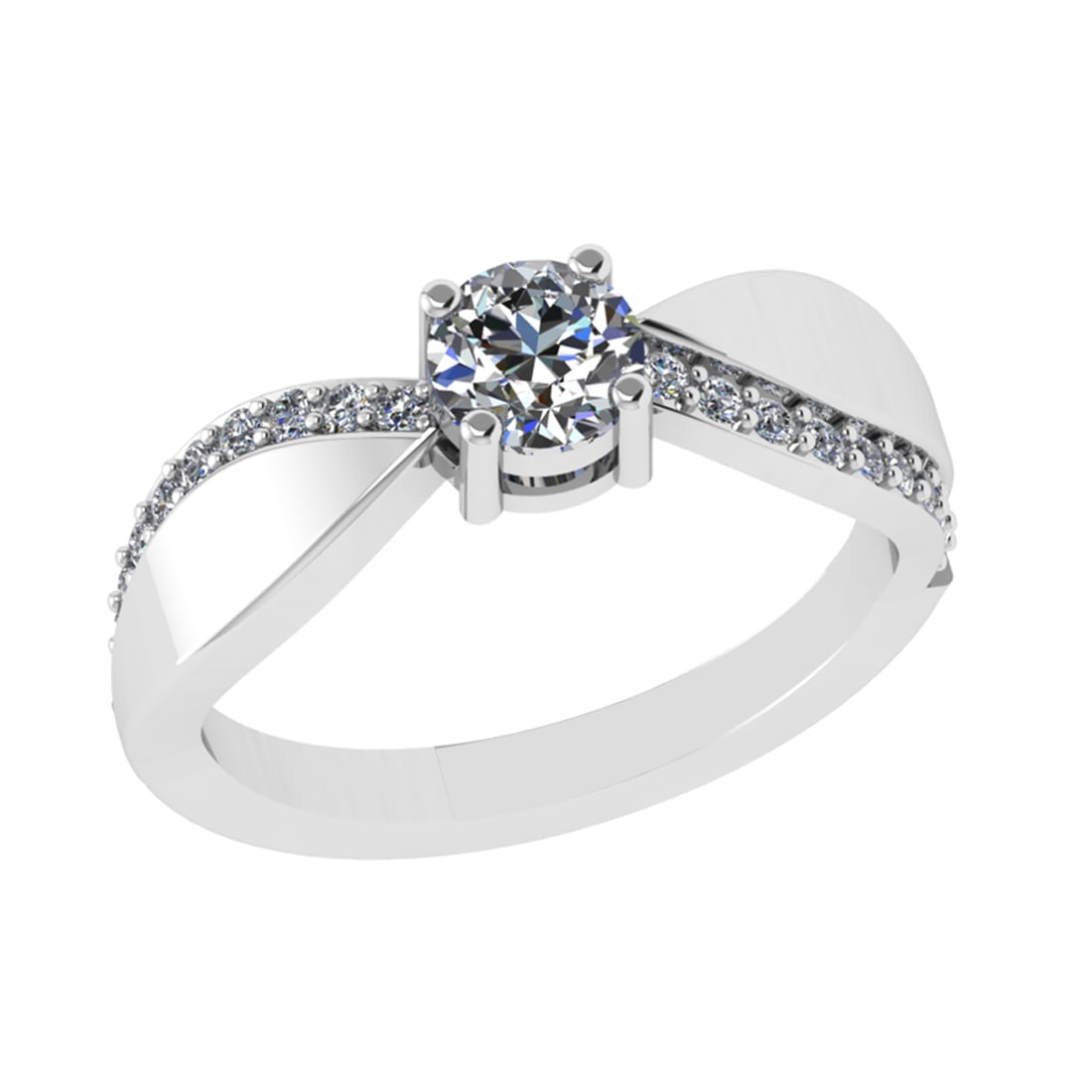 0.72 Ctw VS/SI1 Diamond 14k white Gold Engagement Ring (ALL DIAMOND ARE LAB: Center Daimond Weight :-0.50 Ctw ( Round Cut) Color : G-H Clarity : VS/SI1 Side Diamond Weight Of Ctw 0.22 Ctw Color : G-H Clarity : VS/SI1 Daimond Setting : Prong Metal Weight : Approx 4.33 gram 14k 