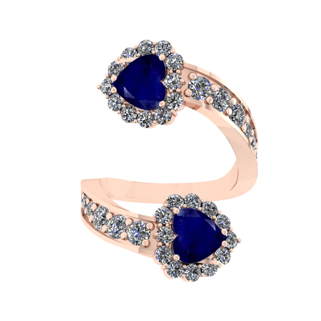 4.24 Ctw VS/SI1 Blue Sapphire and Diamond14K Rose Gold Engagement Ring: Center Stone Weight : 2.00 Ctw (Heart Cut) Center Stone Color :-Blue Sapphire Center Stone Setting : Prong Side Diamond Weight Of Ctw 2.24 Ctw Color : J-K Clarity : VS/SI1 Stone Setting : Prong Metal 