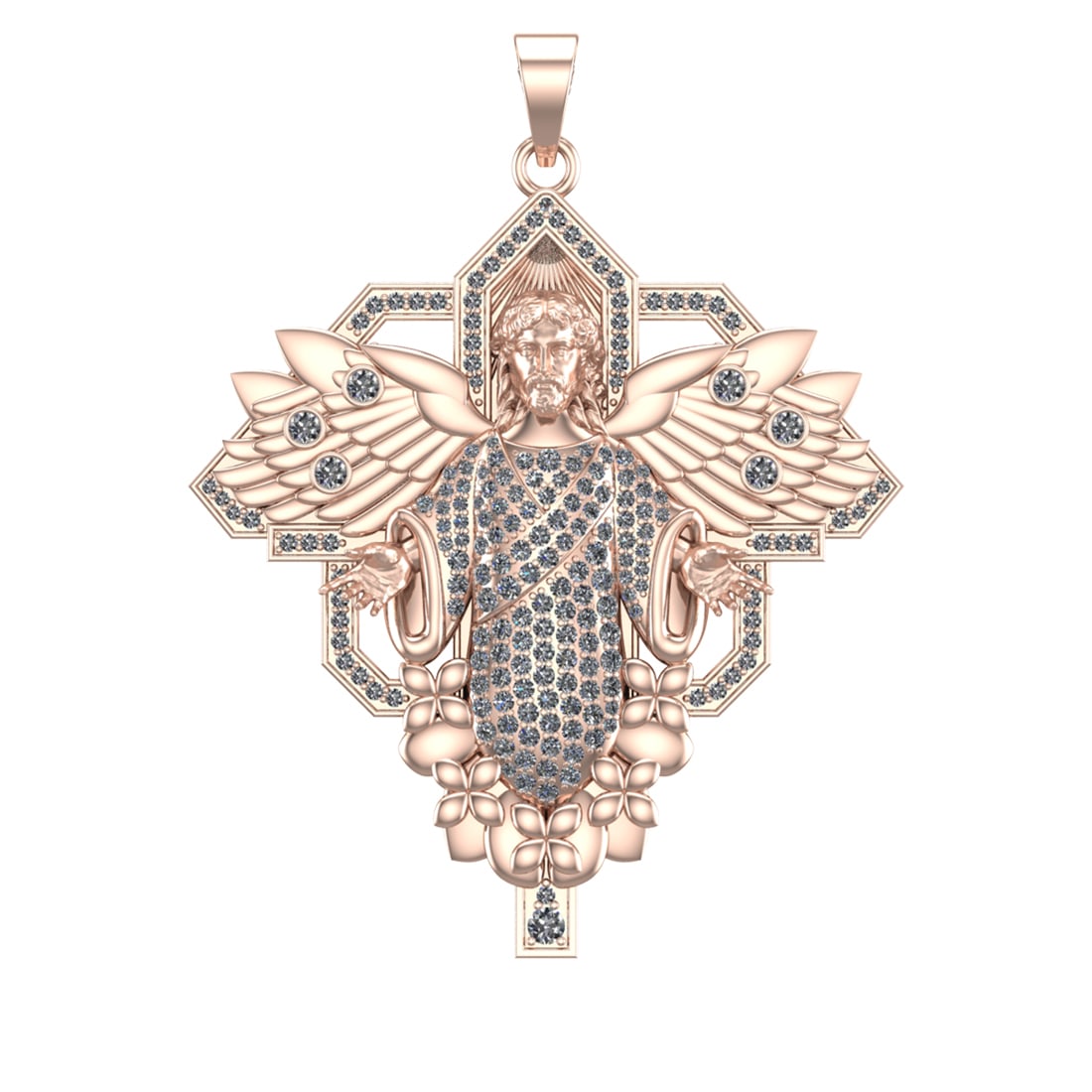 1.95 Ctw VS/SI1 Diamond 14k Rose Gold Pendant (ALL DIAMOND ARE LAB GROWN ): Total Daimond Weight :-1.95 Ctw Color : J-K Clarity : VS/SI1 Setting : Prong Metal Weight : Approx 41.32 gram 14k Rose Gold Pendant (ALL DIAMOND ARE LAB GROWN ) #3SS65064v15