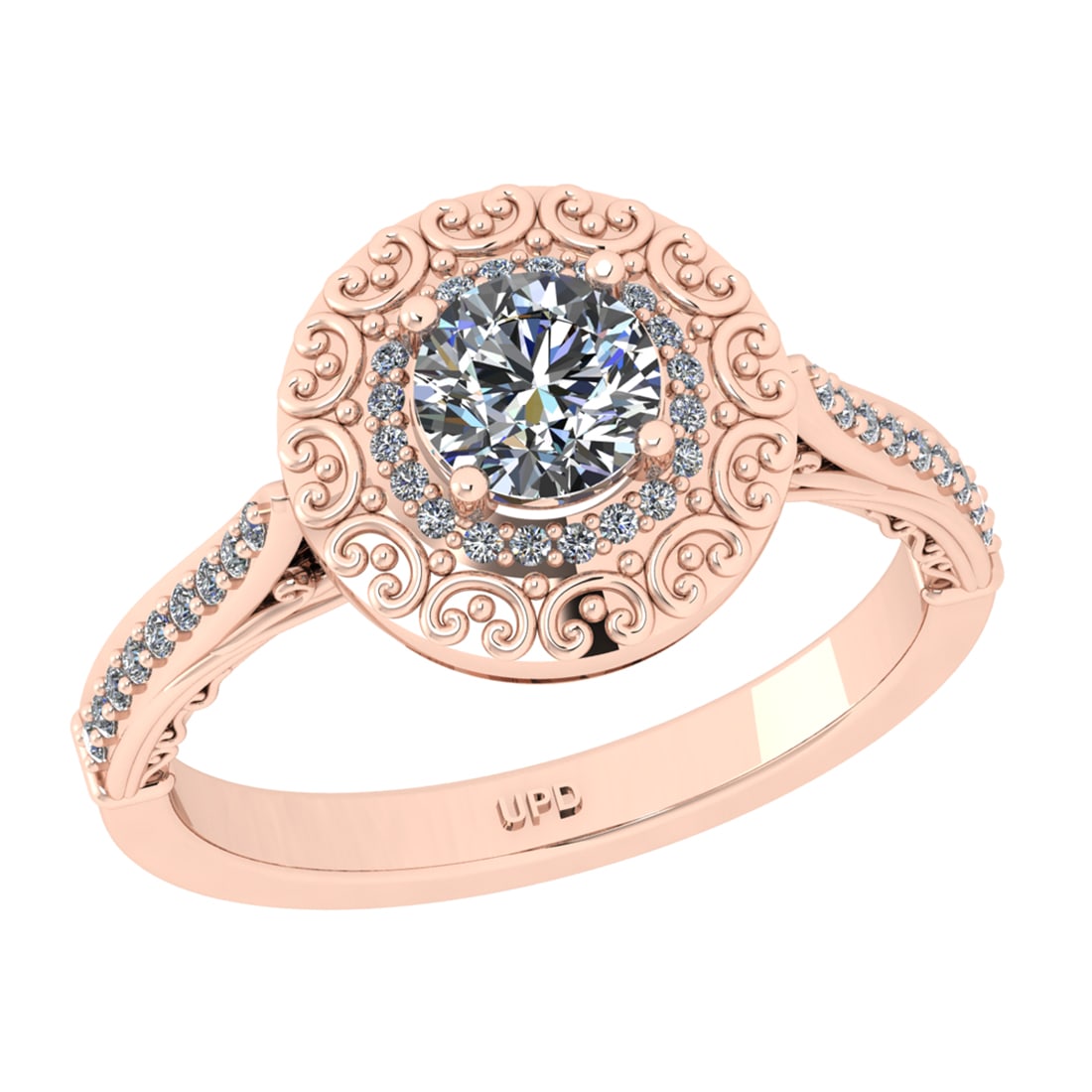 1.10 Ctw VS/SI1 Diamond Prong Set 14k Rose Gold Engagement Ring (ALL DIAMON: Center Daimond Weight :-0.84 Ctw ( Round Cut) Color : G-H Clarity : VS/SI1 Side Diamond Weight Of Ctw 0.26 Ctw Color : G-H Clarity : VS/SI1 Daimond Setting : Prong Metal Weight : Approx 6.20 gram 14k 