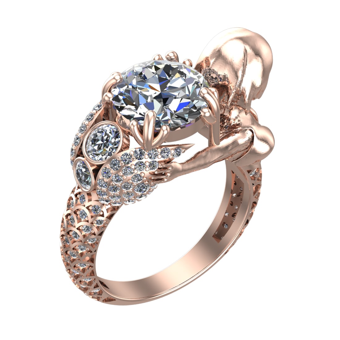 4.92 Ctw VS/SI1 Diamond 14k Rose Gold Vintage Style Engagement Ring (ALL DI: Center Daimond Weight :-3.87 Ctw ( Round Cut) Color : G-H Clarity : VS/SI1 Side Diamond Weight Of Ctw 1.05 Ctw Color : G-H Clarity : VS/SI1 Daimond Setting : Prong Metal Weight : Approx 13.50 gram 14k