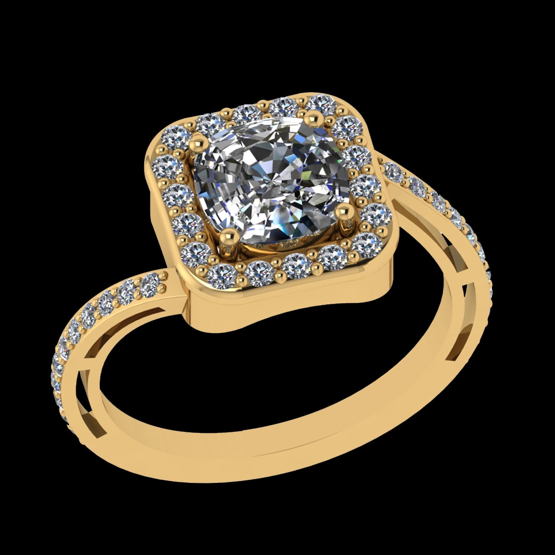 2.44 Ctw VS/SI1 Diamond 10k Yellow Gold Engagement Ring (ALL DIAMOND ARE LA: Center Daimond Weight :-2.00 Ctw ( Cushion Cut) Color : J-K Clarity : VS/SI1 Side Diamond Weight Of Ctw 0.44 Ctw Color : J-K Clarity : VS/SI1 Daimond Setting : Prong Metal Weight : Approx 4.91 gram
