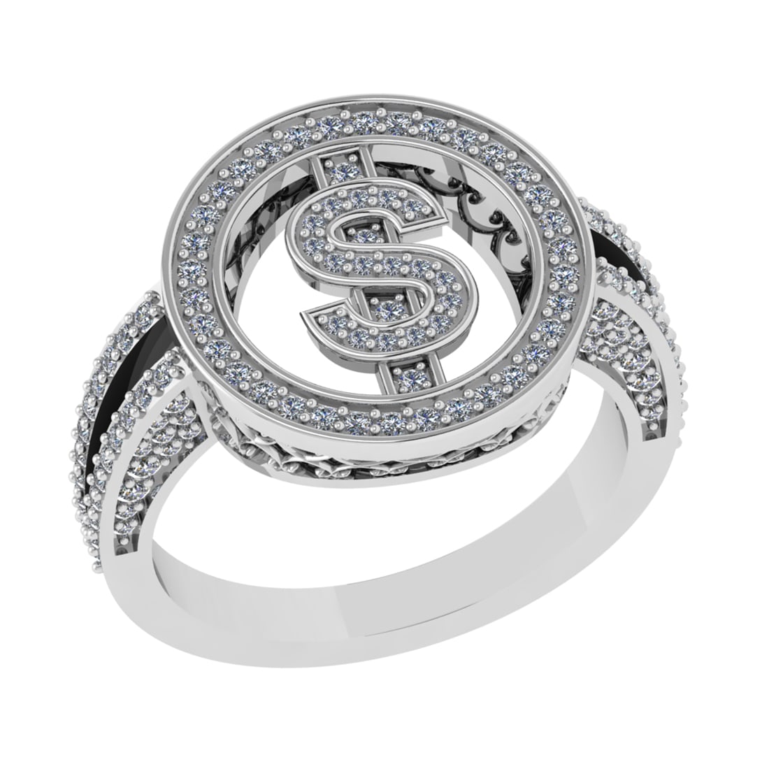 0.59 Ctw VS/SI1 Diamond Prong Set 14k white Gold Ring (ALL DIAMOND ARE LAB (1 of 2)