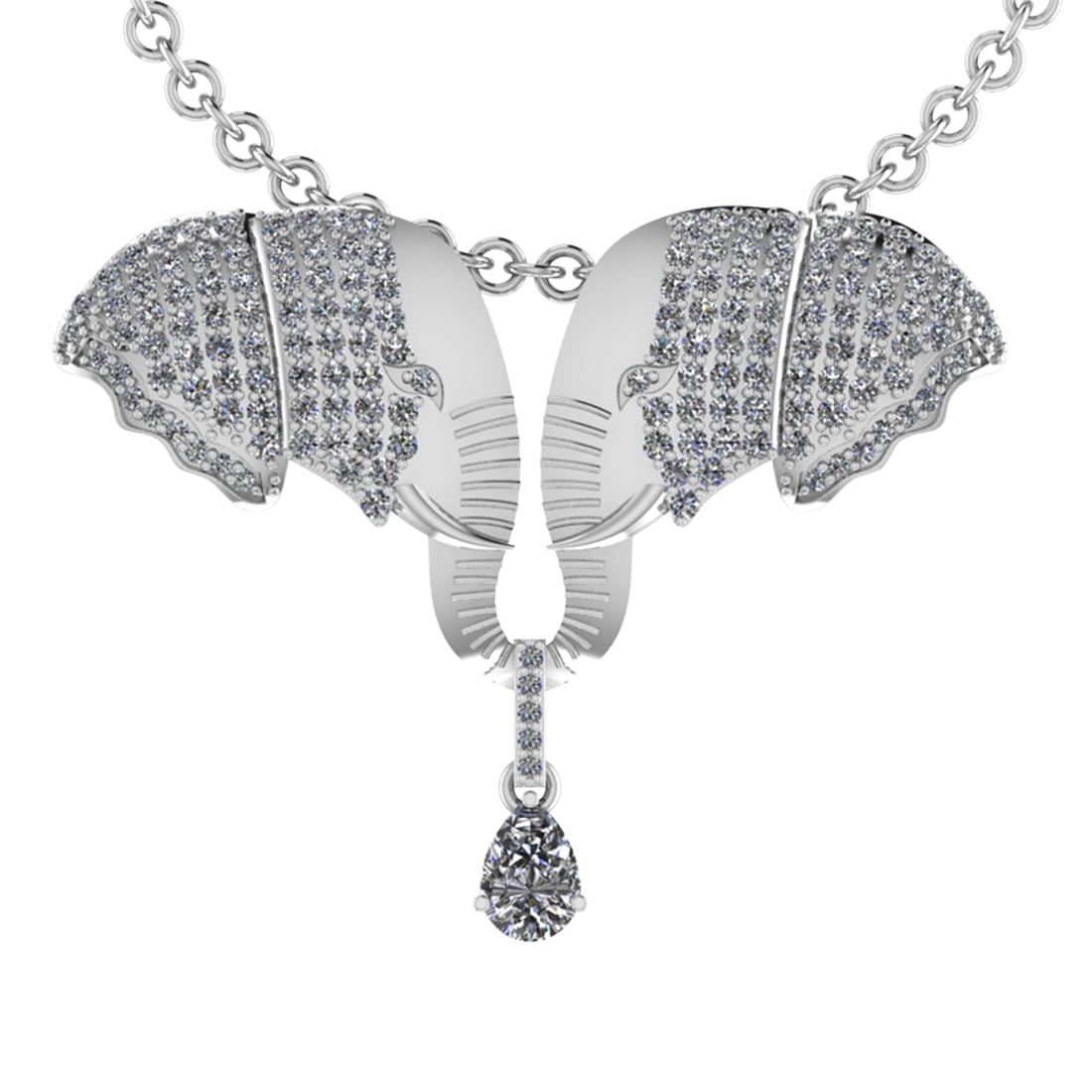 2.88 Ctw SI2/SI1 Diamond 14k white Gold Pendant (ALL DIAMOND ARE LAB GROWN): Center Daimond Weight :-0.75 Ctw ( Round Cut) Color : G-H Clarity : SI2/SI1 Side Diamond Weight Of Ctw 2.13 Ctw Color : G-H Clarity : SI2/SI1 Daimond Setting : Prong Metal Weight : Approx 10.22 gram