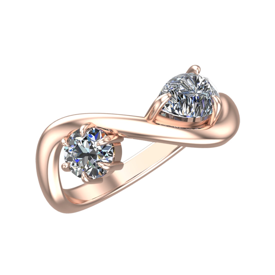 1.25 Ctw SI2/SI1 Diamond Prong Set 14K Rose Gold Two-Stone Engagement Ring: Center Daimond Weight :-1.25 Ctw ( Round & Pear Cut) Color : G-H Clarity : SI2/SI1 Metal Weight : Approx 3.64 gram 14K Rose Gold Two-Stone Engagement Ring Current Ring Size 6(ALL DIAMOND ARE LAB
