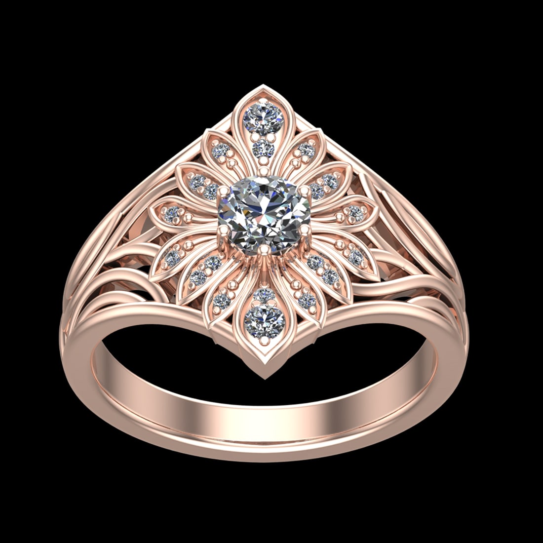 0.67 Ctw VS/SI1 Diamond Prong Set 18k Rose Gold Engagement Ring (ALL DIAMON: Center Daimond Weight :-0.50 Ctw ( Round Cut) Color : G-H Clarity : VS/SI1 Side Diamond Weight Of Ctw 0.17 Ctw Color : G-H Clarity : VS/SI1 Daimond Setting : Prong Metal Weight : Approx 8.28 gram 18k 