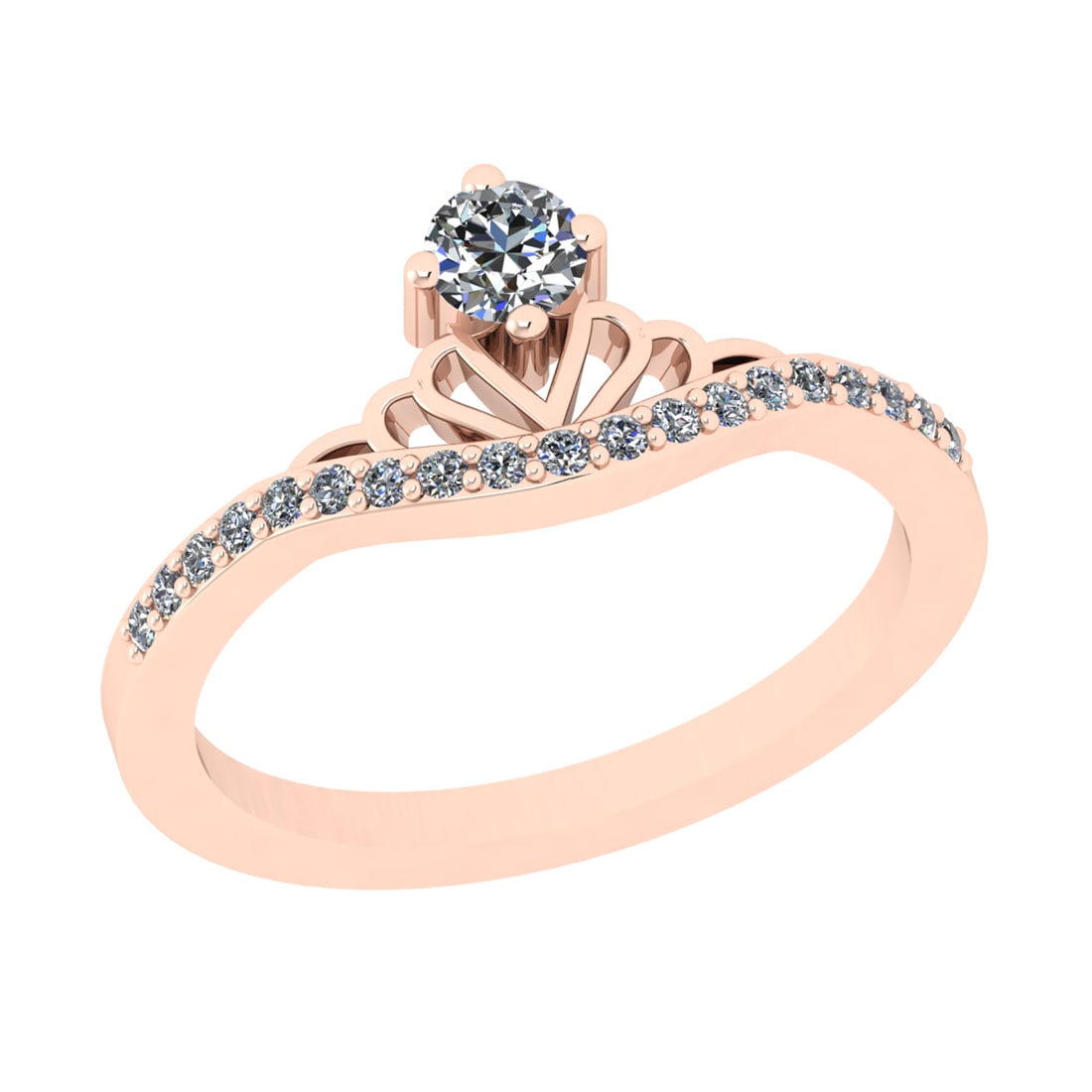 0.32 Ctw SI2/SI1 Diamond Prong Set 14k Rose Gold Engagement Ring: Center Daimond Weight :-0.17 Ctw ( Round Cut) Color : G-H Clarity : SI2/SI1 Side Diamond Weight Of Ctw 0.15 Ctw Color : G-H Clarity : SI2/SI1 Daimond Setting : Prong Metal Weight : Approx 3.28 gram 14