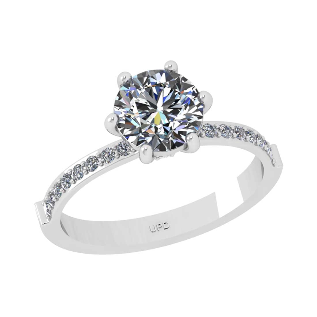1.77 Ctw VS/SI1 Diamond 10K White Gold Engagement Halo Ring: Center Diamond Weight : 1.50 Ctw ( Round Cut) Center Diamond Color :-J-K Center Stone Setting : Prong Clarity : VS/SI1 Total Weight Of Ctw 0.27 Ctw Color : J-K Clarity : VS/SI1 Stone Setting : Prong M