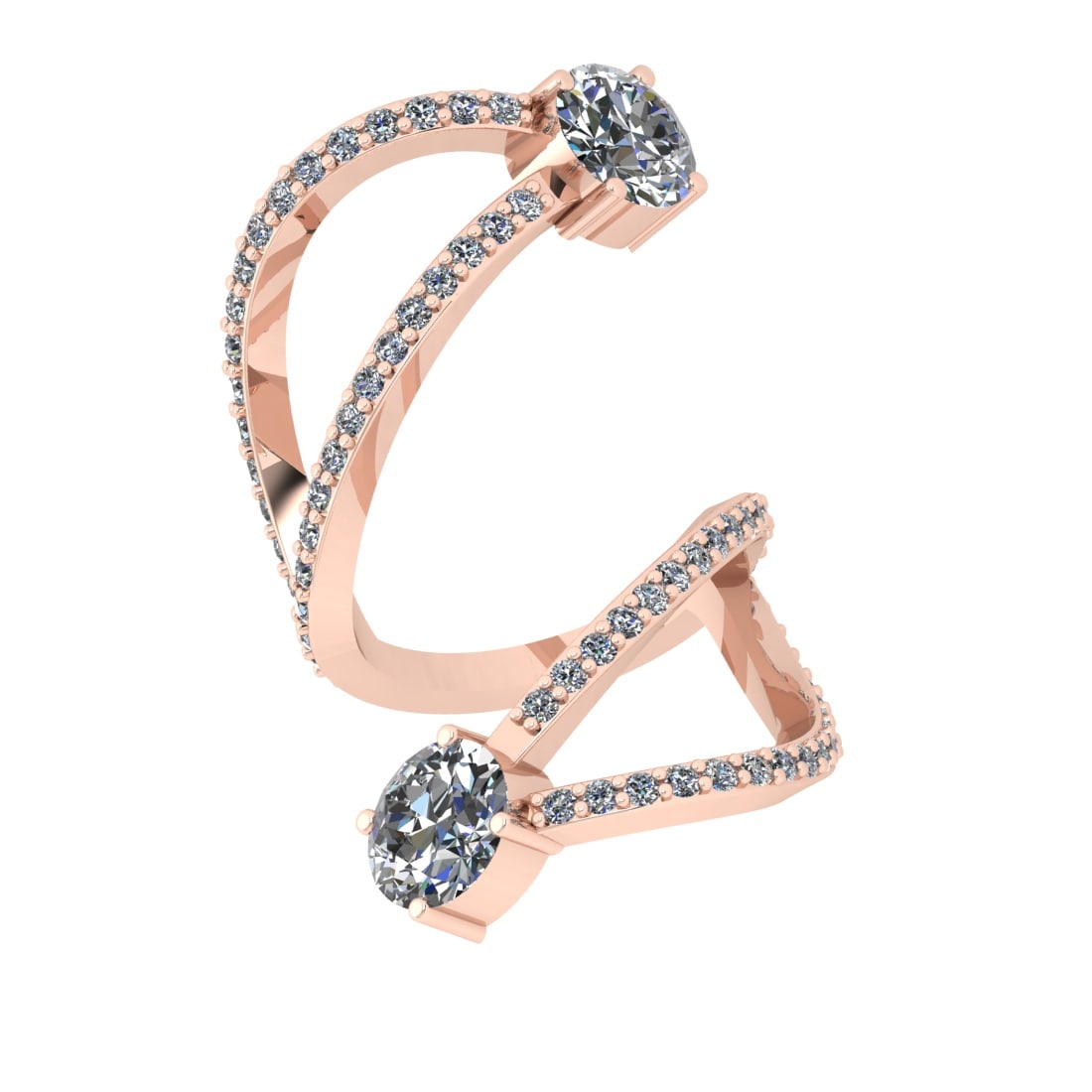 2.52 Ctw SI2/SI1 Diamond Prong Set 14k Rose Gold Toi et Moi Two-Stone Engag: Center Daimond Weight :-1.10 Ctw ( Oval Cut) Color : G-H Clarity : SI2/SI1 Side Diamond Weight Of Ctw 1.42 Ctw Color : G-H Clarity : SI2/SI1 Daimond Setting : Prong Metal Weight : Approx 6.10 gram