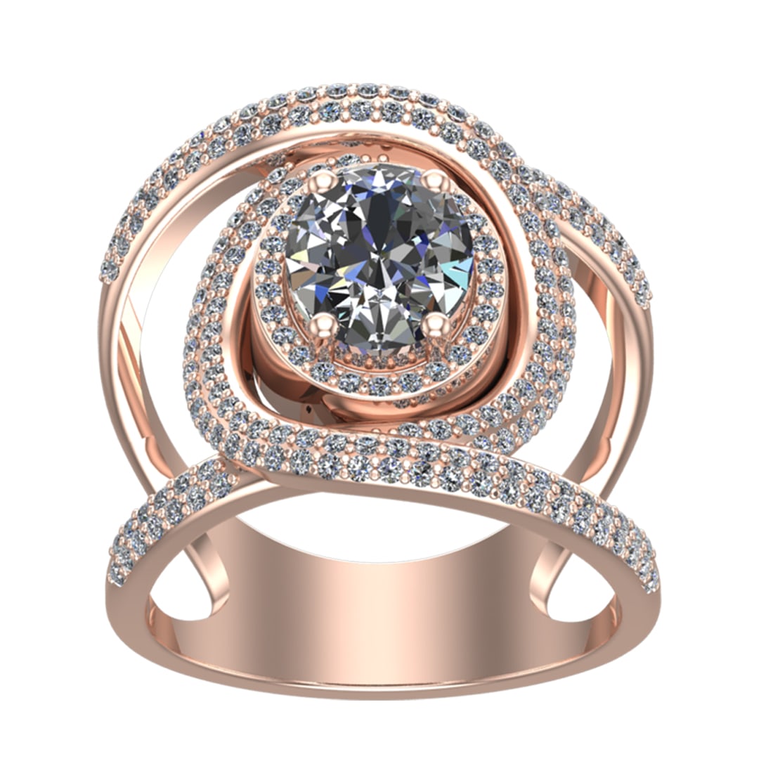 2.89 Ctw SI2/SI1 Diamond Prong Set 14k Rose Gold Engagement Ring (1 of 2)