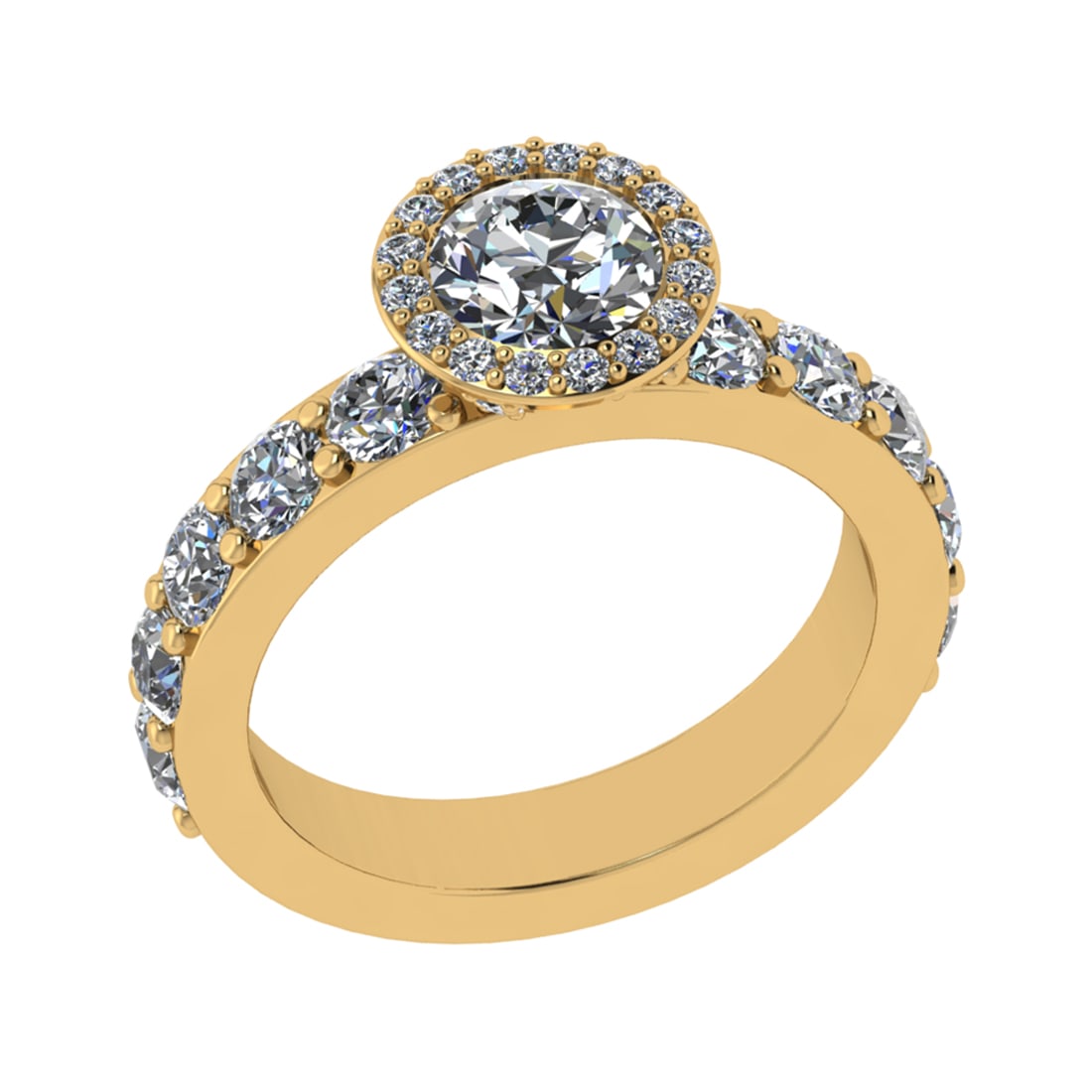 2.20 Ctw SI1/SI2 Diamond 14k Yellow Gold Engagement Ring (ALL DIAMOND ARE L: Center Daimond Weight :-0.84 Ctw ( Round Cut) Color : G-H Clarity : SI1/SI2 Side Diamond Weight Of Ctw 1.36 Ctw Color : G-H Clarity : SI1/SI2 Daimond Setting : Prong Metal Weight : Approx 3.18 gram 14
