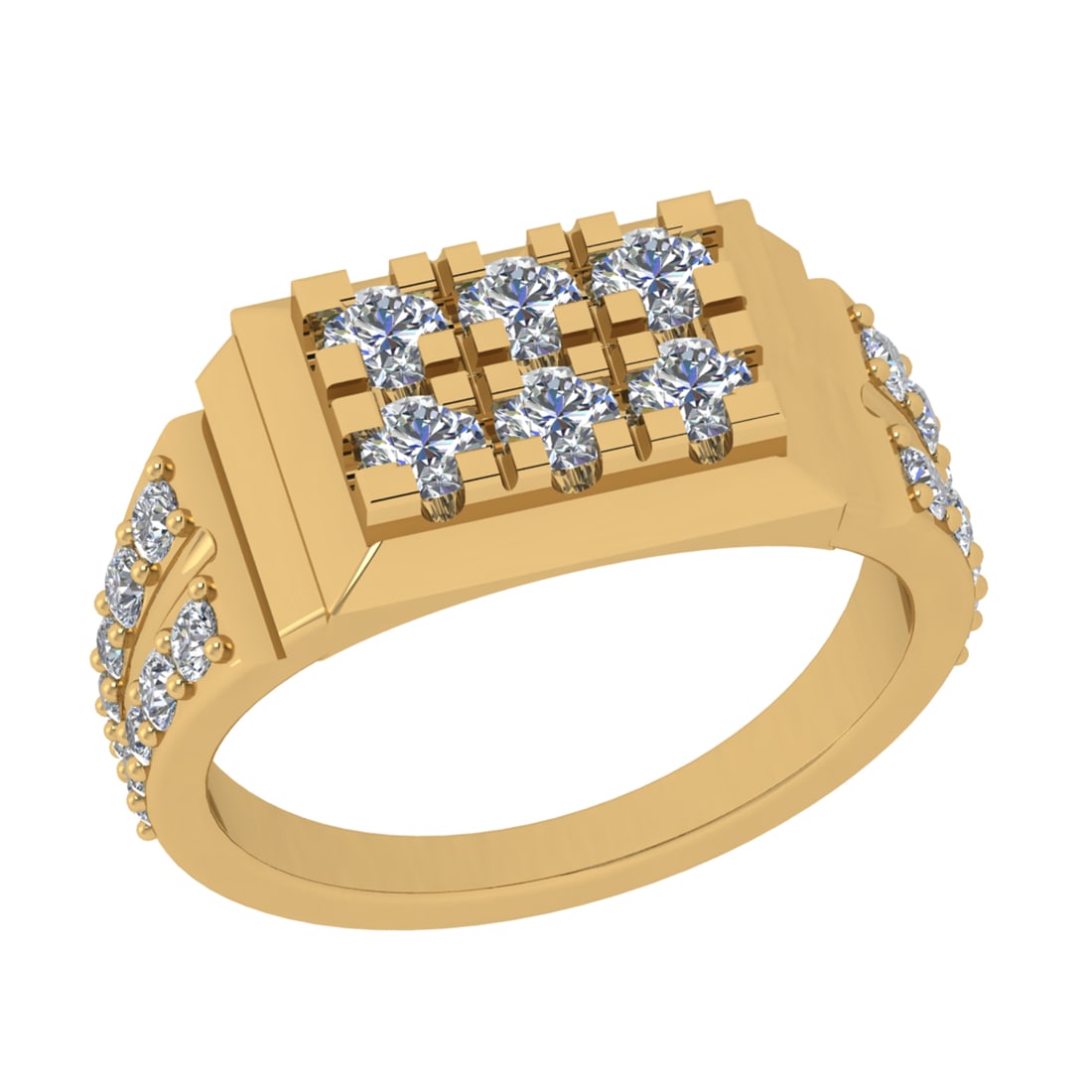 1.10 Ctw VS/SI1 Diamond Prong Set 14k Yellow Gold Engagement Ring: Total Daimond Weight :-1.10 Ctw Color : G-H Clarity : VS/SI1 Setting : Prong Metal Weight : Approx 5.37 gram 14k Yellow Gold Engagement Ring Current Ring Size 7 (ALL DIAMOND ARE LAB GROWN )