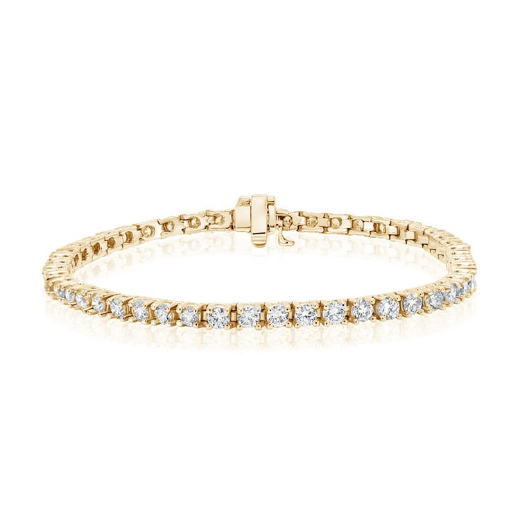 9.32 ctw 14K Yellow Gold 7 inch Basket 4 Prong Tennis Bracelet: Shape: Round ;Metal Type: 14k Yellow Gold ;Style: 7 inch Basket 4 Prong ;Color: F-G ;Clarity: SI (ALL DIAMOND ARE LAB GROWN ) ;Total Carat Weight: 9.32 #3SS18967v15