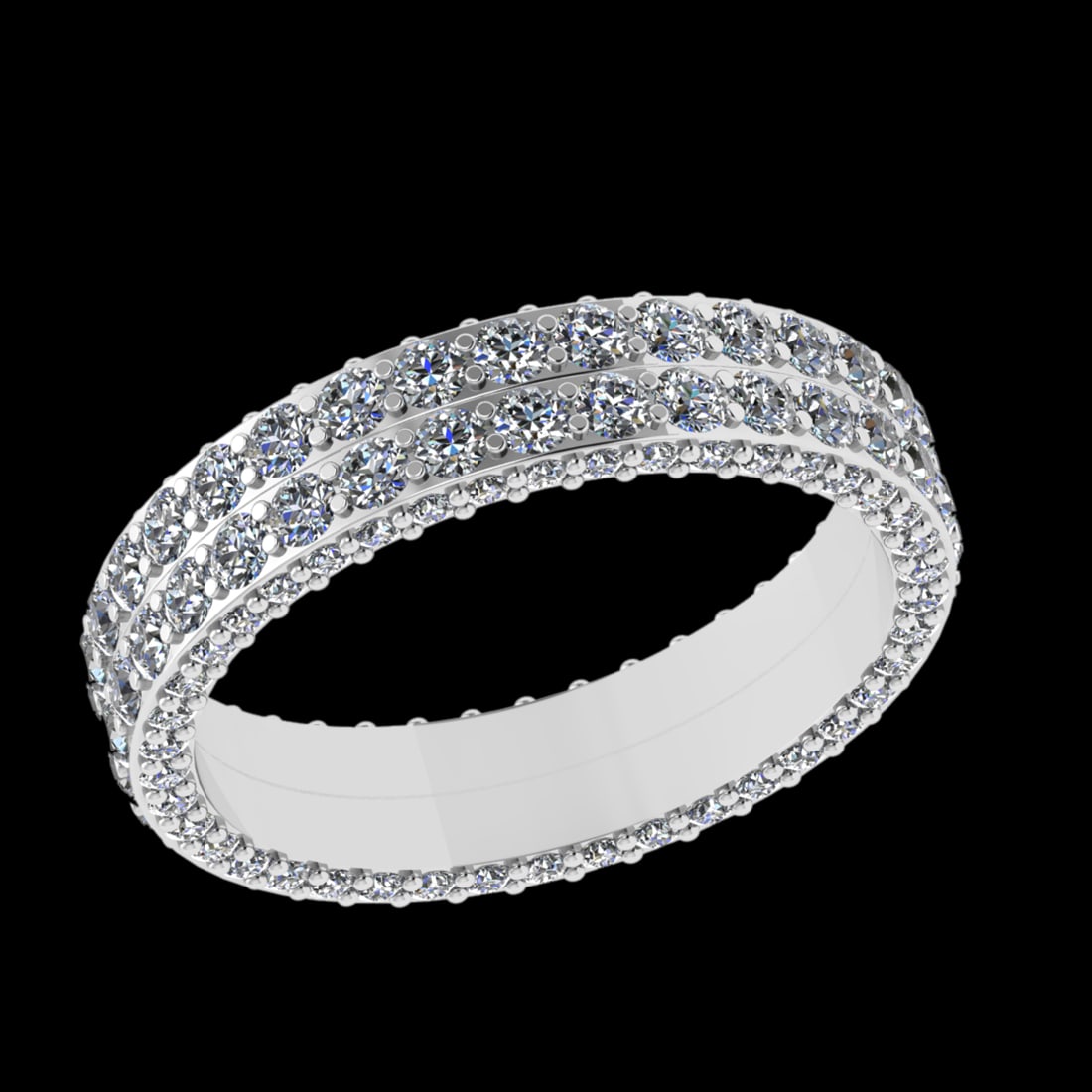 2.27 Ctw VS/SI1 Diamond Prong Set 10K White Gold Eternity Band Ring (ALL DI: Total Diamond Weight :-2.27 Ctw (Round cut) Color :- J-K Clarity : VS/SI1 Setting : Prong Metal Weight : Approx 4.35gram 10K White Gold Eternity Band Ring Current Ring Size-6 (ALL DIAMOND ARE LAB