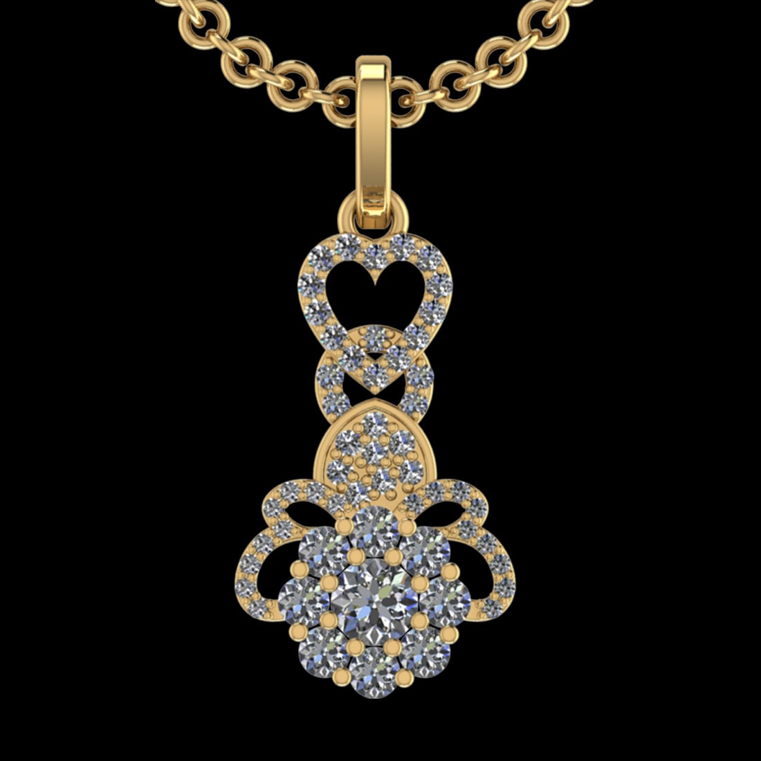 0.51 Ctw VS/SI1 Diamond 10k Yellow Gold Christmas Theme Pandant (ALL DIAMON: Center Daimond Weight :-0.11 Ctw ( Round Cut) Color : G-H Clarity : VS/SI1 Side Diamond Weight Of Ctw 0.40 Ctw Color : G-H Clarity : VS/SI1 Daimond Setting : Prong Metal Weight : Approx 5.62 gram 10k 