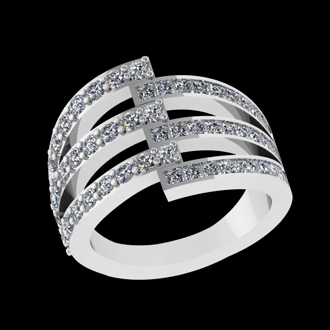 1.36 Ctw VS/SI1 Diamond Prong Set 10K white Gold Engagement Ring: Total Daimond Weight :-1.36 Ctw Color : J-K (Round & Princess ) Clarity : VS/SI1 Setting : Prong Metal Weight : Approx 7.21 gram 10K White Gold Engagement Ring Current Ring Size 6 (ALL DIAMOND ARE LAB