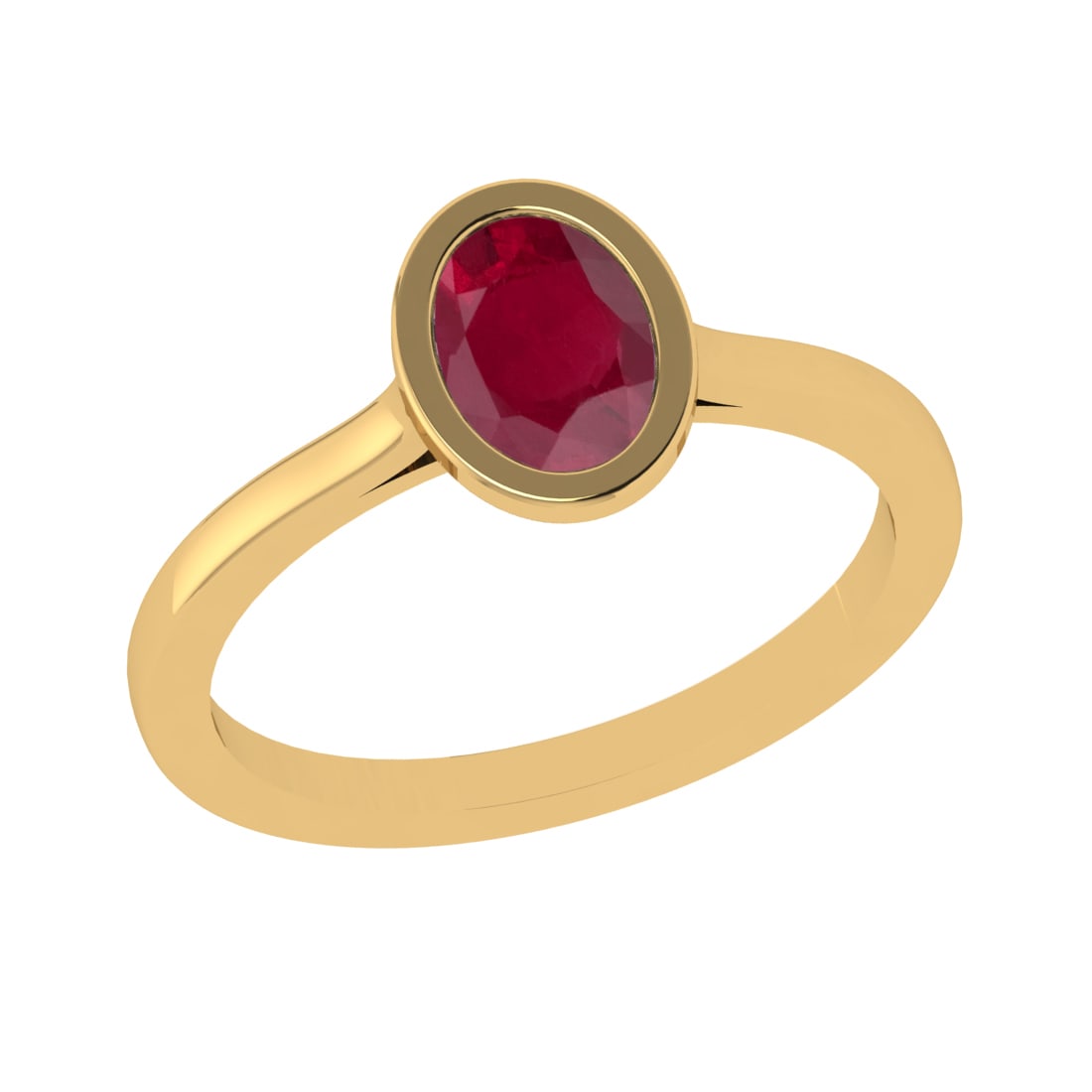 2.59 Ctw VS/SI1 Ruby Set 14k Yellow Gold Solitaire Ring (ALL DIAMOND ARE LA: Center Stone Weight :-0.75 Ctw ( Oval Cut) Center Stone Color :-Ruby Metal Weight : Approx 2.24 gram 14k Yellow Gold Solitaire Ring Current Ring Size 6 (ALL DIAMOND ARE LAB GROWN ) #3SS23303v15