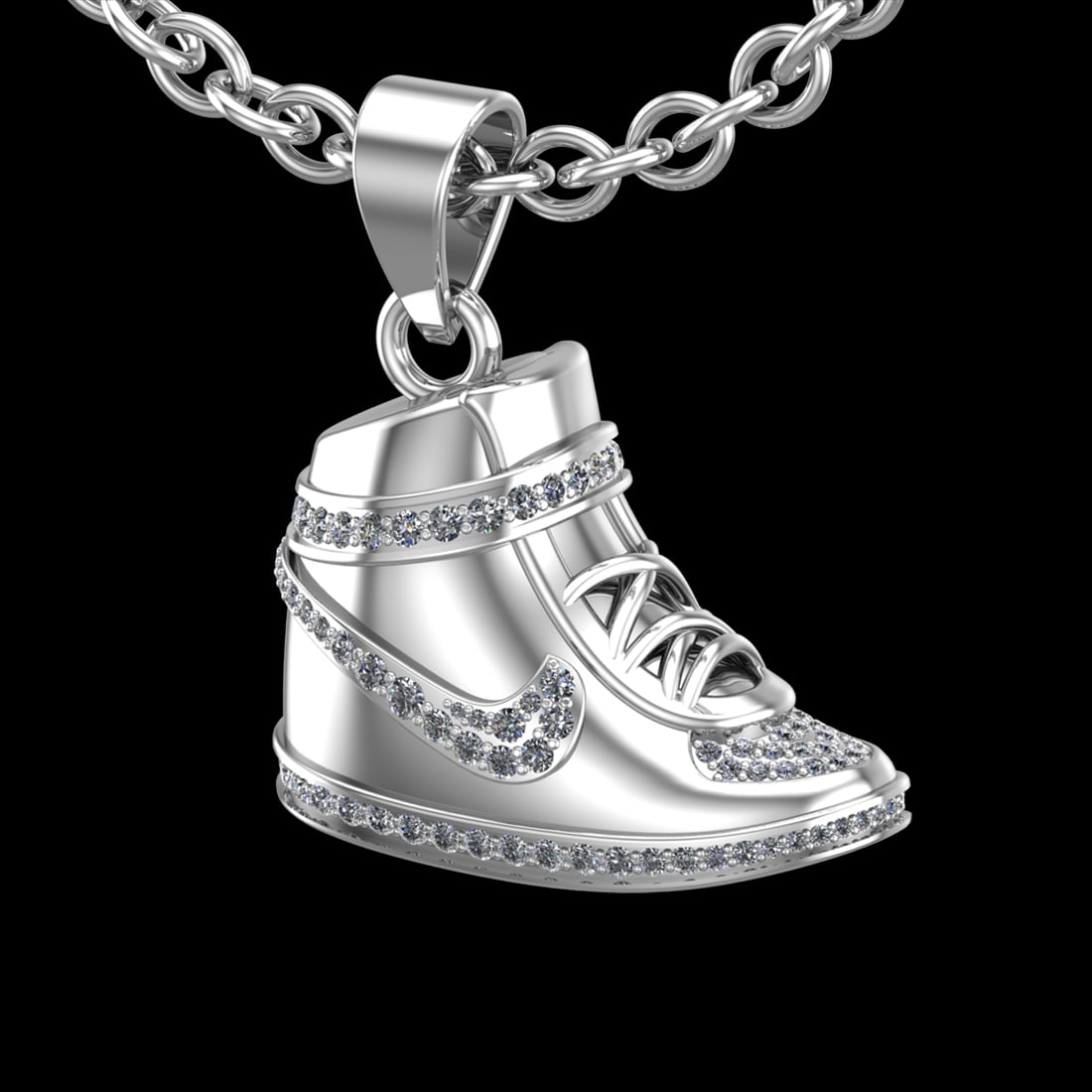 1.82 Ctw VS/SI1 Diamond Prong Set 18K White Gold Necklace (ALL DIAMOND ARE: Total Diamond Weight : 1.82 Ctw (Round cut) Center Diamond Color :- G-H Center Clarity : VS/SI1 Stone Setting : Prong Metal Weight : Approx 51.50 Gram 18K White Gold Necklace (ALL DIAMOND ARE LAB GROW