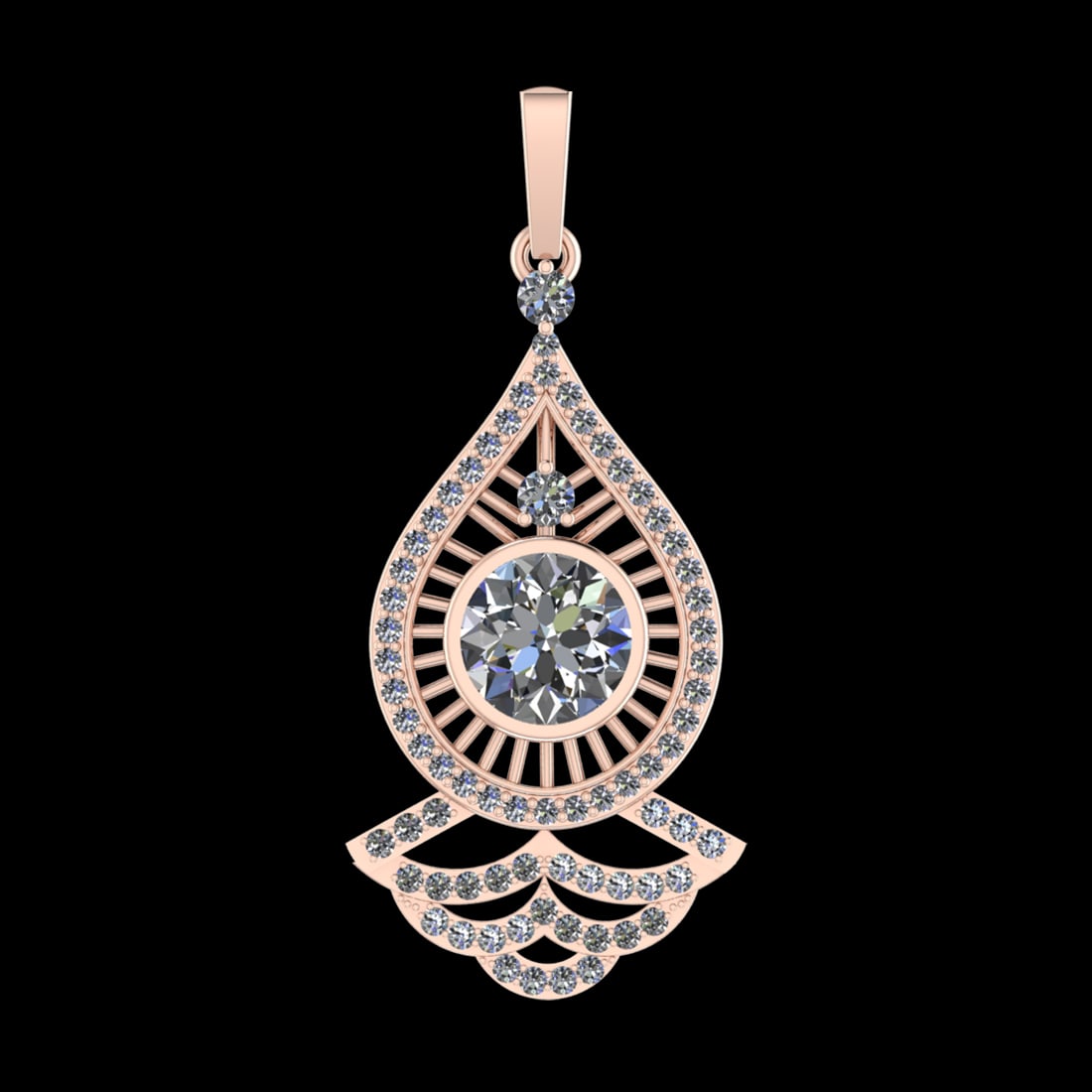 2.76 CtwVS/SI1 Diamond 10k Rose Gold Pendant (ALL DIAMOND ARE LAB GROWN ): Center Daimond Weight :-2.00 Ctw ( Round Cut) Color : j-k Clarity : VS/SI1 Side Diamond Weight Of Ctw 0.76 Ctw Color : j-k Clarity : VS/SI1 Daimond Setting : Prong Metal Weight : Approx 6.06 gram 10k 