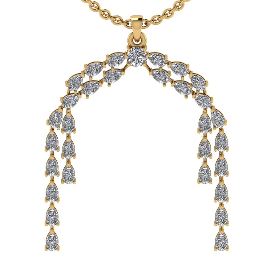 8.00 Ctw VS/SI1 Diamond 10K Yellow Gold Pendant (ALL DIAMOND ARE LAB GROWN): Center Diamond Weight : 0.50 Ctw (Round Cut) Color : J-K Clarity : VS/SI1 Setting : Prong Side Weight Of Ctw 7.50 Ctw Color : J-K Clarity : VS/SI1 Stone Setting : Prong Metal Weight : Approx 7.90