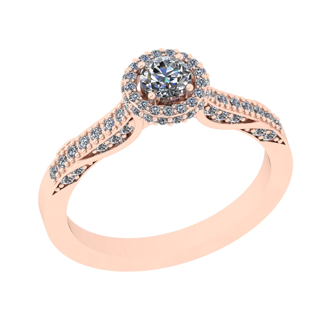 0.76 Ctw SI1/SI2 Diamond Prong Set 14k Rose Gold Engagement Ring: Center Daimond Weight :-0.25 Ctw ( Round Cut ) Color : G-H Clarity : SI1/SI2 Side Diamond Weight Of Ctw 0.51 Ctw Color : G-H Clarity : SI1/SI2 Daimond Setting : Prong Metal Weight : Approx 3.86 gram 1