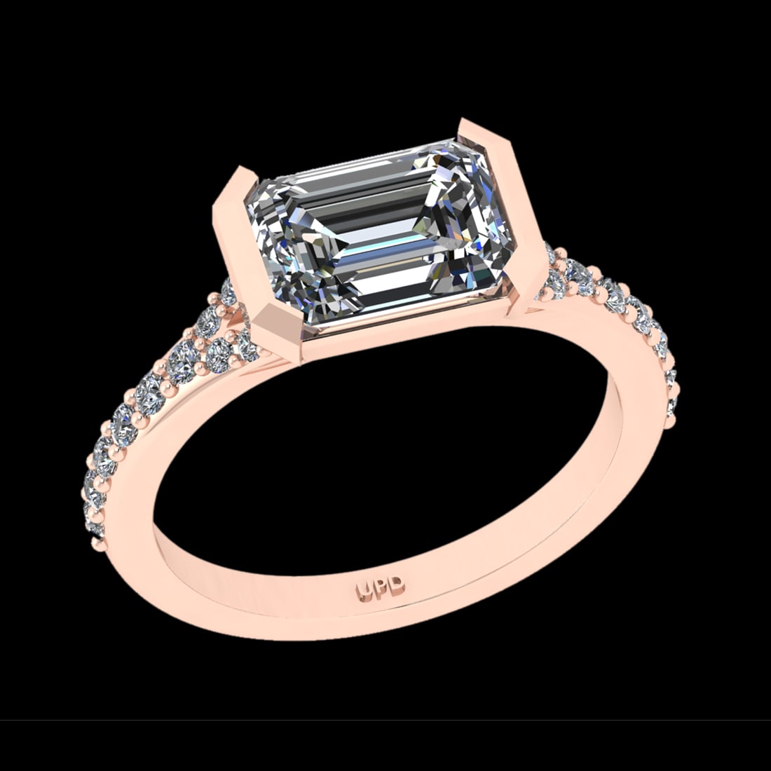 1.99 Ctw VS/SI1 Diamond 10k Rose Gold Engagement Ring (ALL DIAMOND ARE LAB: Center Diamond Weight :-1.75 Ctw ( Emerald cut) Color :- J-K Clarity : VS/SI1 Center Stone Setting : Prong Side Diamond Weight Of Ctw 0.24 Ctw Color : J-K Clarity : VS/SI1 Stone Setting : Prong Metal 