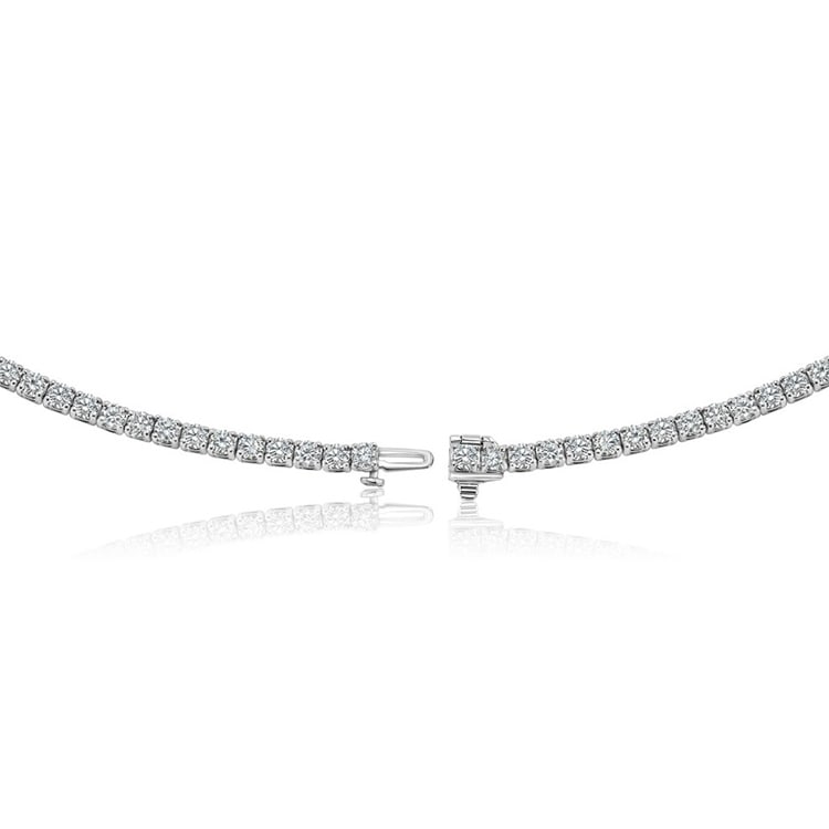9.56 ctw 14K White Gold 17 inch Basket 4 Prong Tennis Necklace (LAB-GROWN)