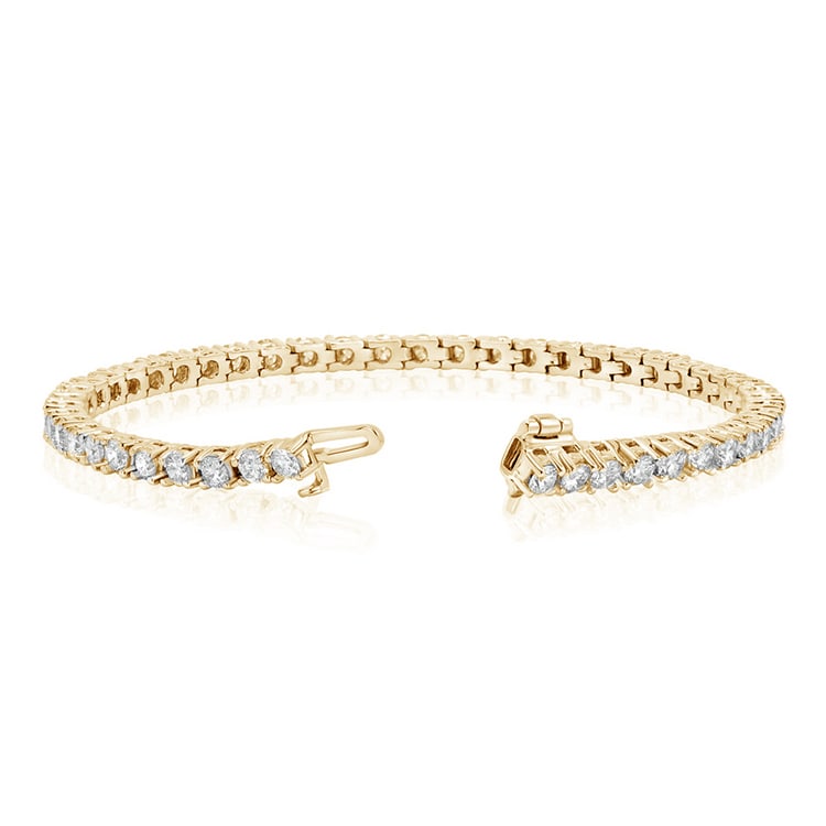2.58 ctw 14k Yellow Gold 7 inch Basket 4 Prong Tennis Bracelet